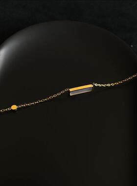 MaisonCleo白贝母长方条锁骨链