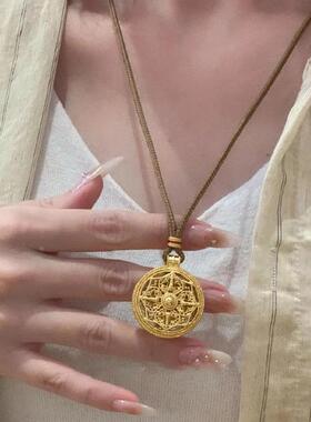 MaisonCleo镶钻八宝罗盘项链