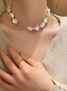 MaisonCleo巴洛克珍珠锁骨链