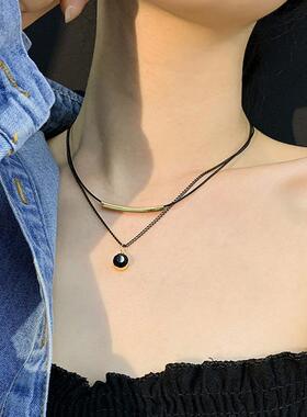 MaisonCleo黑色双层锁骨链