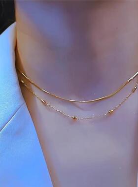 MaisonCleo双层豆豆锁骨链女款