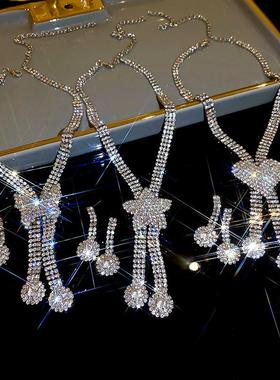 MaisonCleo2件套轻奢镶钻爱心星星蝴蝶耳钉项链个性小众气质高级