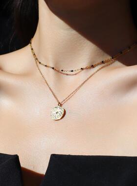 MaisonCleo黑豆锁骨链气质百搭