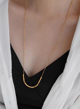 MaisonCleo碎银蛇骨可调长项链