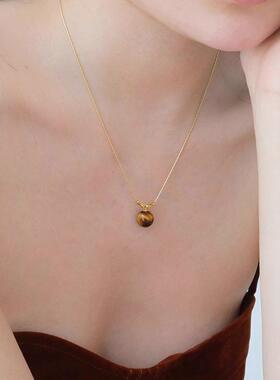 MaisonCleo天然虎眼石项链亮眼