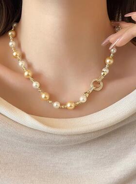 MaisonCleo香槟色珍珠锁骨链