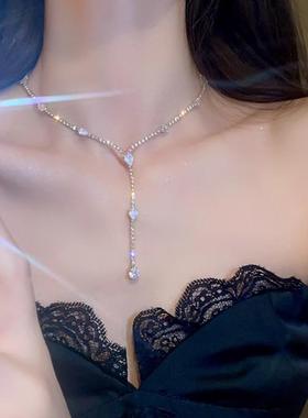 MaisonCleo领流苏型水钻项链女款2025新款锁骨链小众颈链礼服配饰