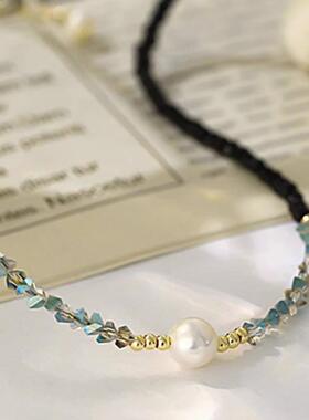 MaisonCleo黑色水晶项链百搭