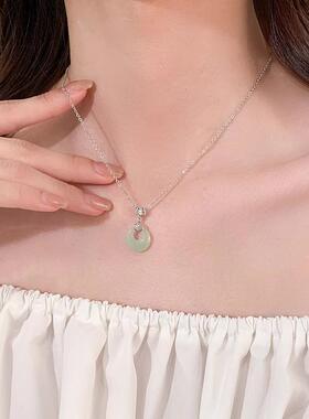 MaisonCleo玉髓平安扣锁骨链