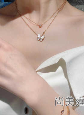 尚美雍和蝴蝶项链18k金不过敏女