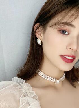 MaisonCleo「气质难档」复古多层镶钻珍珠项链2025新款潮轻奢颈链