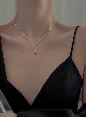 MaisonCleo纯银圆珠吊坠锁骨链