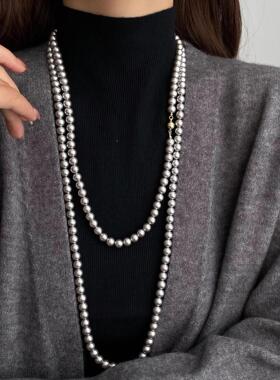 MaisonCleo秋冬长款珍珠毛衣链