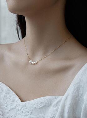 MaisonCleo小众气质珍珠锁骨链