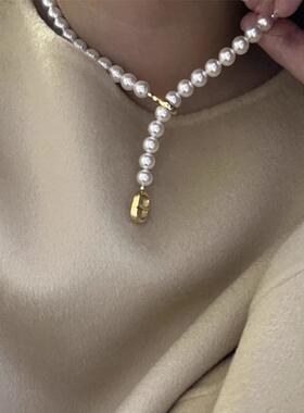 MaisonCleo施家正圆珍珠锁骨链