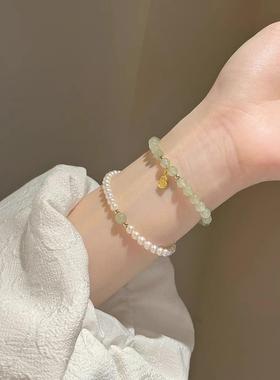 MaisonCleo福牌和田玉手串女生珍珠串珠手链精致2025年新款闺蜜手