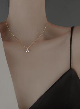 MaisonCleo显清新锆石纯银项链