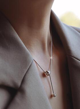 MaisonCleo冷淡风金属球项链