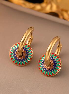 欧美复古雏菊耳扣项链套装