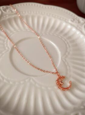 MaisonCleo甜美小巧星星月亮项链韩国时尚简约气质高级感锁骨链项
