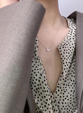 MaisonCleoS925纯银爱心锁骨链