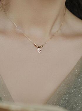 MaisonCleo福字锁骨链小众设计