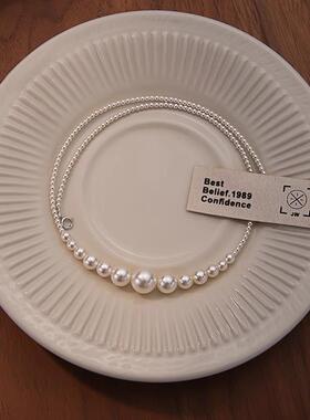 MaisonCleo925纯银正圆珍珠链