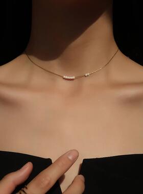MaisonCleo迷你珍珠锁骨链闪耀