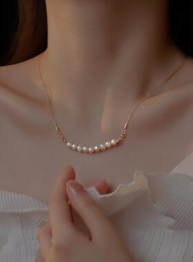 MaisonCleo珍珠纯银锁骨链女