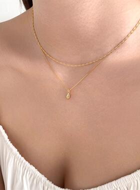 S925银简约麻花素链锁骨链