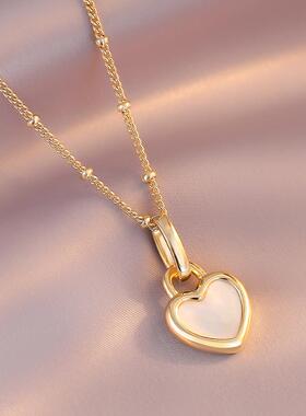 MaisonCleo爱心双面锁骨链