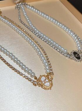 MaisonCleo复古滴油椭圆蝴蝶项链