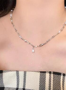 MaisonCleo水滴珍珠锁骨链新款