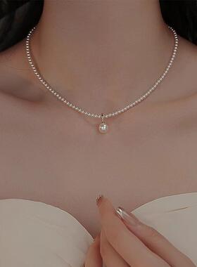 MaisonCleo珍珠纯银锁骨链