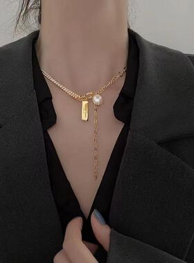 MaisonCleo小众珍珠短款锁骨链