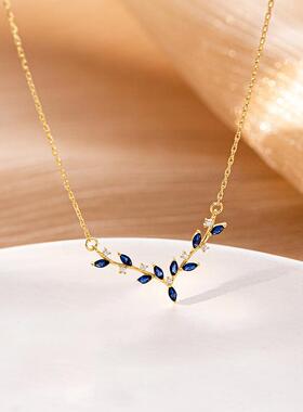 S925银鹿角一路有你锁骨链女