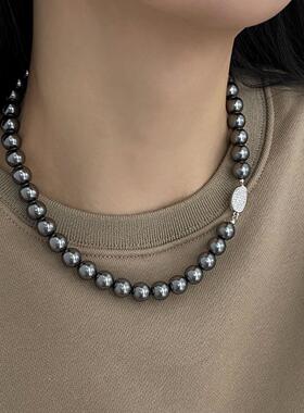 MaisonCleo大溪地深灰珍珠项链
