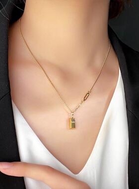 MaisonCleo双面暴富金砖锁骨链