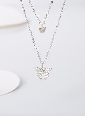 MaisonCleoS925双层蝴蝶锁骨链