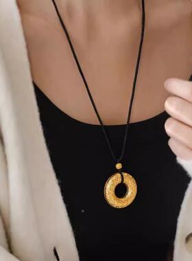 MaisonCleo古法沙金平安扣项链