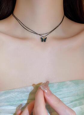 MaisonCleo黑色蝴蝶锁骨链女