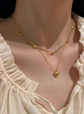 MaisonCleo爱心纯银叠戴锁骨链