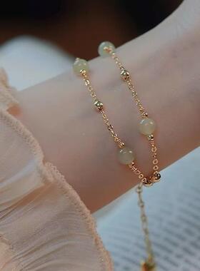 MaisonCleo金色玉石双层手链