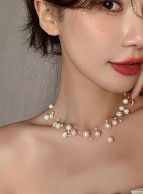 MaisonCleo满天星珍珠锁骨链