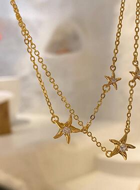 MaisonCleo微镶锆石纯银锁骨链