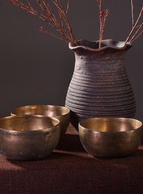 梵木果掌心老颂钵k尼泊尔手工佛音碗法海钵碗冥想打坐疗愈教程铜