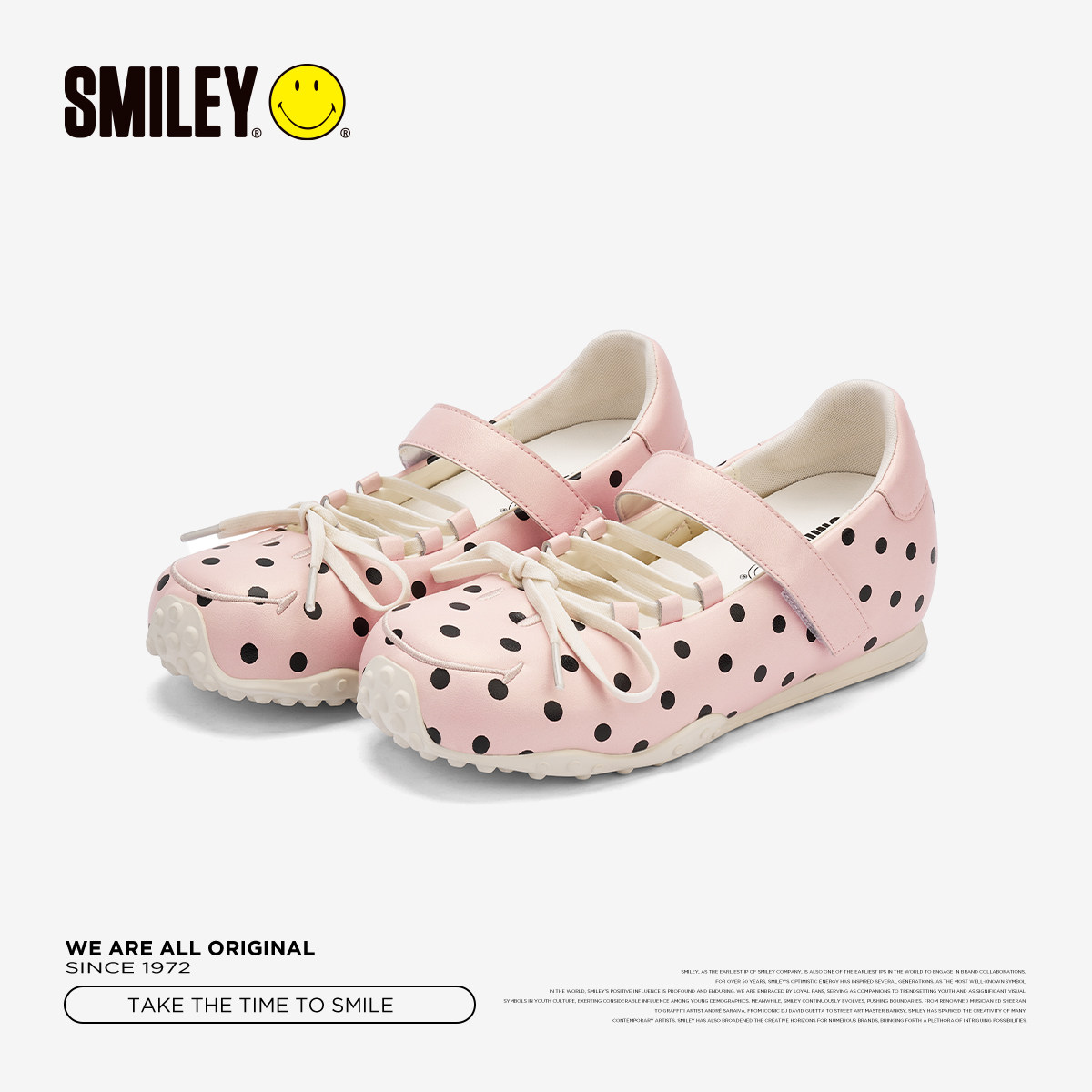 SMILEY笑脸粉色波点蝴蝶结玛丽珍春季法式休闲女芭蕾增高浅口单鞋,淘宝优惠券,粉丝福利购,淘宝优惠卷