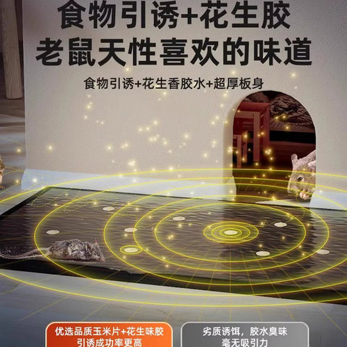 粘鼠板老鼠粘强力胶粘大老鼠克星贴扑捉器超强家用捕鼠神器鼠抓灭 - 图0