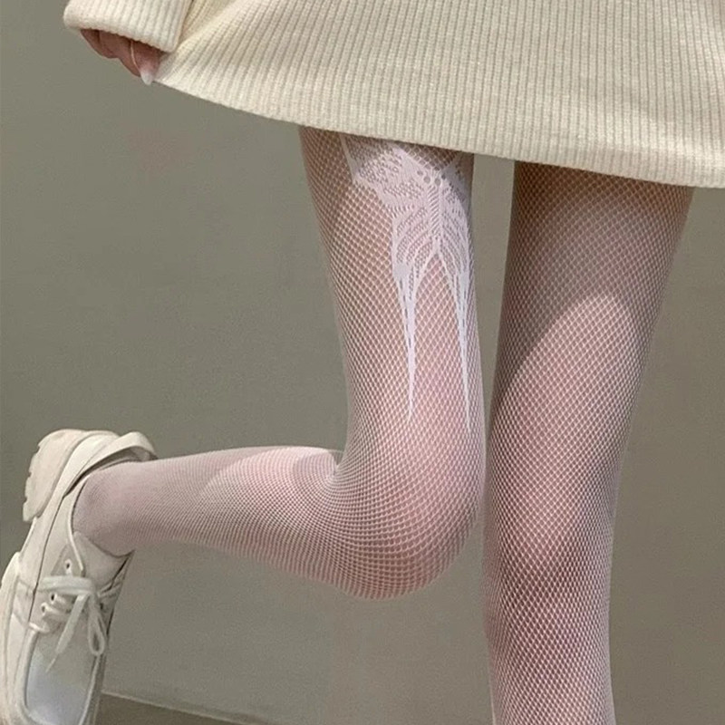 飒里飒气渔网袜jk黑丝性感辣妹花藤丝袜白色连裤袜女超薄款防勾丝,淘宝优惠券,粉丝福利购,淘宝优惠卷