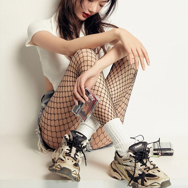 飒里飒气渔网袜jk黑丝性感辣妹花藤丝袜白色连裤袜女超薄款防勾丝,淘宝优惠券,粉丝福利购,淘宝优惠卷